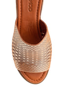 Women's Leather Glitter Detailed Slippers | Derimod Women's Leather Glitter Detailed Slippers | Derimod