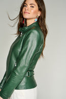 Flora Women's Leather Jacket | Derimod Flora Women's Leather Jacket | Derimod