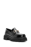 Kadın Siyah Tokalı Deri Maskülen Loafer | Derimod Kadın Siyah Tokalı Deri Maskülen Loafer | Derimod