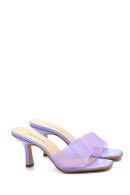 Women's Lilac Vinyl Heeled Slippers | Derimod Women's Lilac Vinyl Heeled Slippers | Derimod