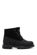 Caterpillar Women's Black Vermont Fur Nubuck Leather Boots | Derimod Caterpillar Women's Black Vermont Fur Nubuck Leather Boots | Derimod