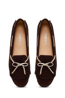 Woman Brown Tassel Suede Loafer | Derimod Woman Brown Tassel Suede Loafer | Derimod