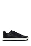 Erkek Siyah Bağcıklı Deri Sneaker | Derimod Erkek Siyah Bağcıklı Deri Sneaker | Derimod