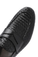 Men's Black Braided Leather Classic Loafer | Derimod Men's Black Braided Leather Classic Loafer | Derimod