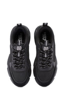 Erkek Siyah Bağcıklı Deri Sneaker | Derimod Erkek Siyah Bağcıklı Deri Sneaker | Derimod