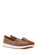 Women's Tan Thick Soled Leather Comfort Loafer | Derimod Women's Tan Thick Soled Leather Comfort Loafer | Derimod