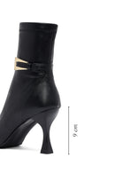 Woman Black Zippered Thin Heeled Boots | Derimod Woman Black Zippered Thin Heeled Boots | Derimod