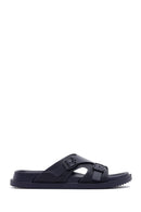 Men's Navy Blue Slippers | Derimod Men's Navy Blue Slippers | Derimod