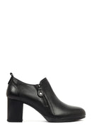 Women's Black Thick Heeled Leather Boots | Derimod Women's Black Thick Heeled Leather Boots | Derimod