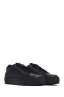 Kadın Siyah Bağcıklı Deri Sneaker | Derimod Kadın Siyah Bağcıklı Deri Sneaker | Derimod