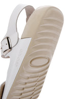Women's White Ankle Strap Leather Comfort Sandals | Derimod Women's White Ankle Strap Leather Comfort Sandals | Derimod
