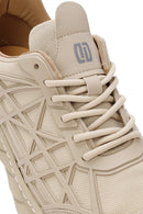 Erkek Bej Bağcıklı Kalın Tabanlı Kumaş Sneaker | Derimod Erkek Bej Bağcıklı Kalın Tabanlı Kumaş Sneaker | Derimod