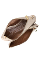 Woman Cream Long Strap Printed Clutch Bag | Derimod Woman Cream Long Strap Printed Clutch Bag | Derimod