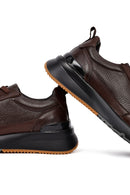 Erkek Kahverengi Bağcıklı Kalın Tabanlı Deri Sneaker | Derimod Erkek Kahverengi Bağcıklı Kalın Tabanlı Deri Sneaker | Derimod