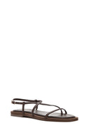 Women's Brown Flip-Flop Leather Sandals | Derimod Women's Brown Flip-Flop Leather Sandals | Derimod