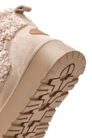 Women's Beige Thick-Soled Fur-Lined Leather Boots | Derimod Women's Beige Thick-Soled Fur-Lined Leather Boots | Derimod