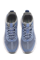 Kadın Mavi Bağcıklı Kalın Tabanlı Kumaş Sneaker | Derimod Kadın Mavi Bağcıklı Kalın Tabanlı Kumaş Sneaker | Derimod