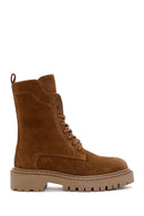 Women's Tan Suede Leather Boots | Derimod Women's Tan Suede Leather Boots | Derimod