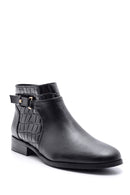 Women's Crocodile Detailed Leather Boots | Derimod Women's Crocodile Detailed Leather Boots | Derimod