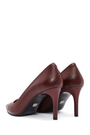 Kadın Bordo İnce Topuklu Deri Stiletto | Derimod Kadın Bordo İnce Topuklu Deri Stiletto | Derimod