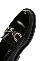 Women's Black Chain Detailed Leather Masculine Loafer | Derimod Women's Black Chain Detailed Leather Masculine Loafer | Derimod