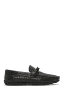 Erkek Siyah Kroko Desenli Deri Casual Loafer | Derimod Erkek Siyah Kroko Desenli Deri Casual Loafer | Derimod