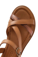 Women's Tan Leather Ankle Buckle Sandals | Derimod Women's Tan Leather Ankle Buckle Sandals | Derimod