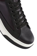 Erkek Siyah Bağcıklı Deri Sneaker | Derimod Erkek Siyah Bağcıklı Deri Sneaker | Derimod