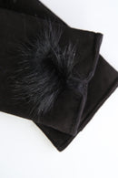 Women's Black Suede Leather Gloves | Derimod Women's Black Suede Leather Gloves | Derimod