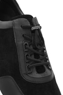 Erkek Siyah Kalın Tabanlı Bağcıklı Süet Deri Sneaker | Derimod Erkek Siyah Kalın Tabanlı Bağcıklı Süet Deri Sneaker | Derimod
