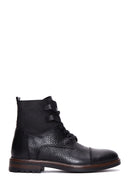 Men's Black Leather Zippered Boots | Derimod Men's Black Leather Zippered Boots | Derimod