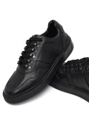 Erkek Siyah Bağcıklı Kalın Tabanlı Deri Sneaker | Derimod Erkek Siyah Bağcıklı Kalın Tabanlı Deri Sneaker | Derimod
