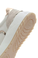 Women's Beige Lace-up Leather Sneaker | Derimod Women's Beige Lace-up Leather Sneaker | Derimod