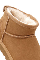 Women's Tan Short Suede Boots | Derimod Women's Tan Short Suede Boots | Derimod