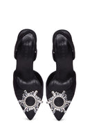 Women's Black Stone Heeled Shoes | Derimod Women's Black Stone Heeled Shoes | Derimod