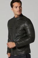 Irving Men's Leather Jacket | Derimod Irving Men's Leather Jacket | Derimod