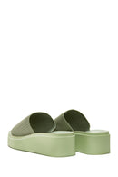 Women's Green Corded Heel Slippers | Derimod Women's Green Corded Heel Slippers | Derimod