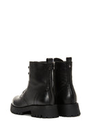 Women's Leather Flat Boots | Derimod Women's Leather Flat Boots | Derimod