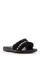 Women's Furry Stone Slippers | Derimod Women's Furry Stone Slippers | Derimod
