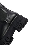 Woman Black Thick Sole Leather Chelsea Boots | Derimod Woman Black Thick Sole Leather Chelsea Boots | Derimod