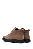 Men's Beige Zippered Nubuck Leather Sports Boots | Derimod Men's Beige Zippered Nubuck Leather Sports Boots | Derimod