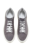 Men's Gray Thick Soled Suede Leather Sneaker | Derimod Men's Gray Thick Soled Suede Leather Sneaker | Derimod
