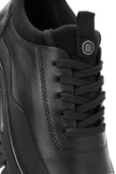 Erkek Siyah Bağcıklı Deri Sneaker | Derimod Erkek Siyah Bağcıklı Deri Sneaker | Derimod