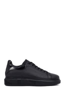 Men's Black Lace-Up Thick Sole Leather Sneakers | Derimod Men's Black Lace-Up Thick Sole Leather Sneakers | Derimod