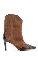 Women's Snake Detailed Heeled Leather Boots | Derimod Women's Snake Detailed Heeled Leather Boots | Derimod