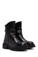 Women's Black Back Zipper Leather Boots | Derimod Women's Black Back Zipper Leather Boots | Derimod