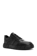 Erkek Siyah Bağcıklı Deri Sneaker | Derimod Erkek Siyah Bağcıklı Deri Sneaker | Derimod
