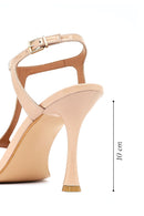Women's Beige Ankle Buckle High Heel Patent Leather Sandals | Derimod Women's Beige Ankle Buckle High Heel Patent Leather Sandals | Derimod