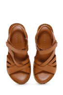 Kadın Taba Deri Comfort Sandalet | Derimod Kadın Taba Deri Comfort Sandalet | Derimod
