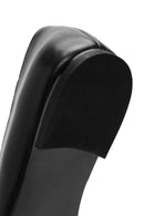 Women's Black Stone Leather Ballerinas | Derimod Women's Black Stone Leather Ballerinas | Derimod